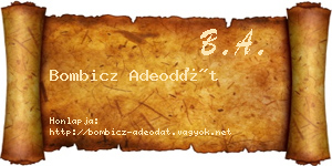 Bombicz Adeodát névjegykártya
